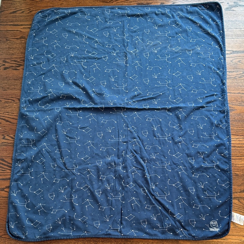 Woolino toddler blanket -Navy Blue Constellation - Picture 2 of 7